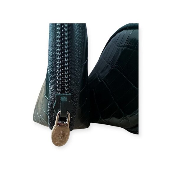 Furla Leather Cosmetic Case Set, Green Crocco Print Leather, Set of 3, New - Picture 9 of 10